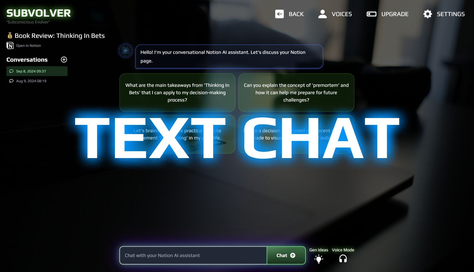 Subvolver Notion AI Text Chat